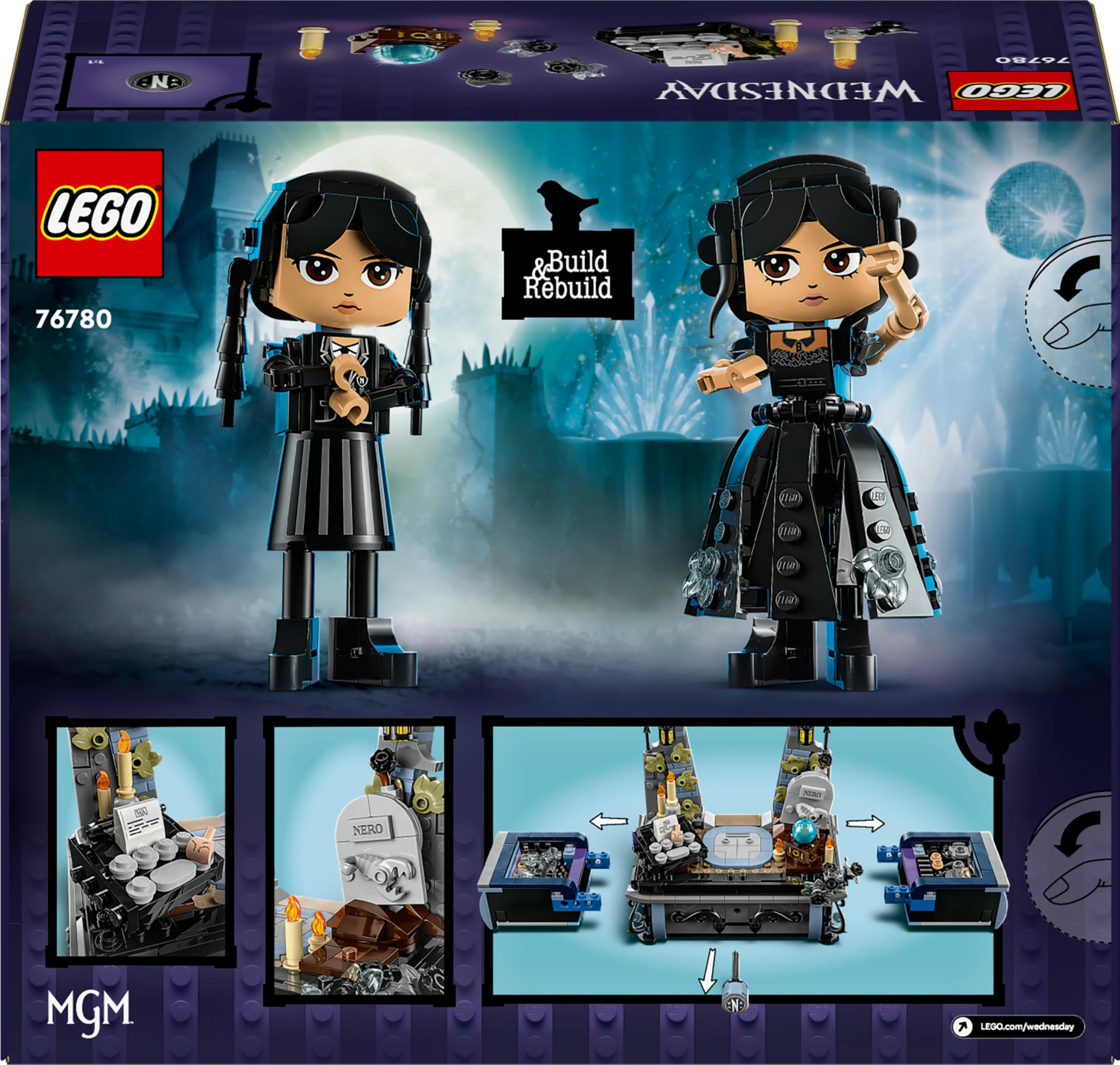 LEGO Mercredi Figurine de Mercredi Addams - Jeu de Construction Collector pour Enfants avec des éléments Amusants - Un Cadeau Mercredi Addams pour découvrir mystères et Aventures 76780