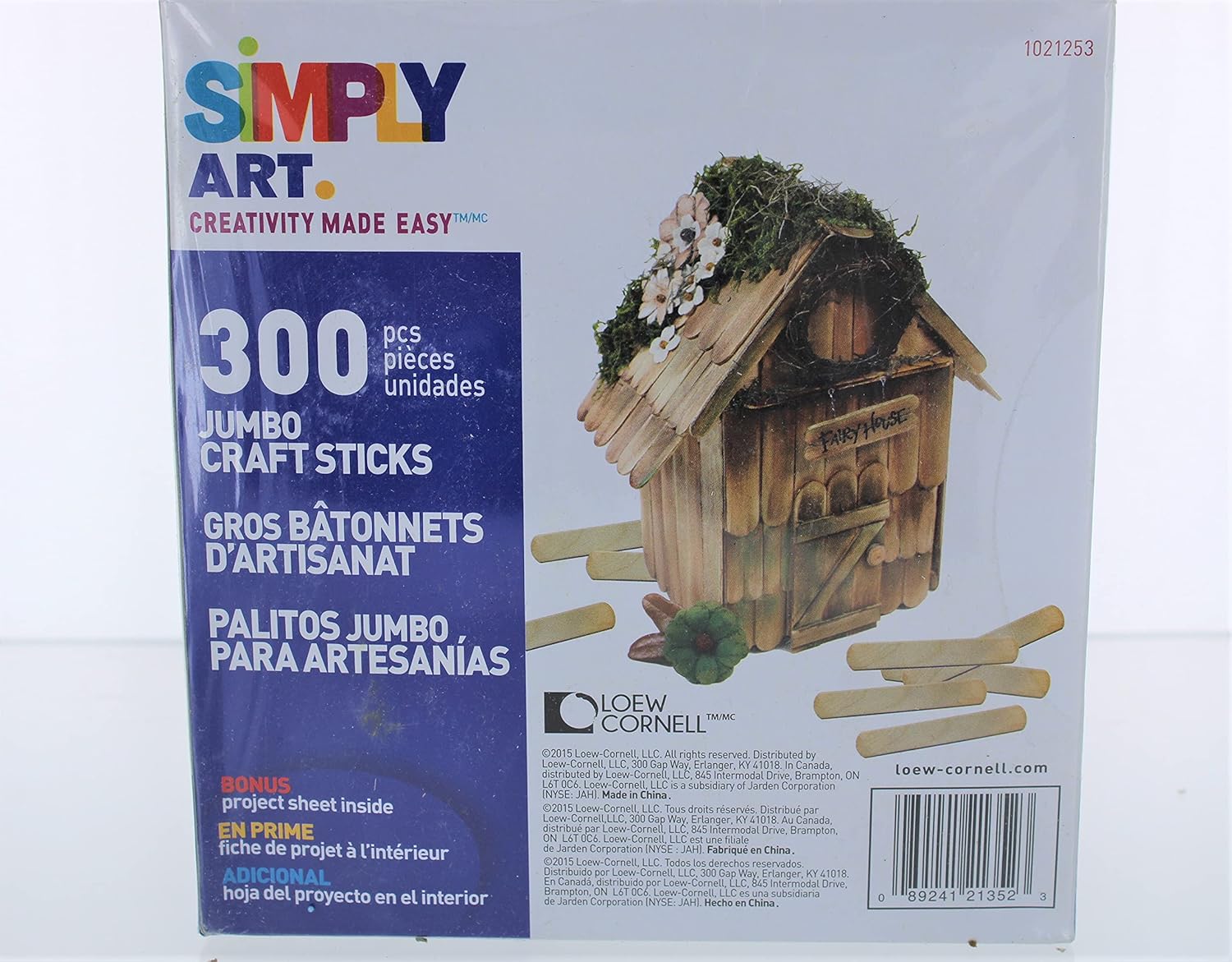 Loew Cornell Simply Art Wood Jumbo Craft Sticks 300 ct.