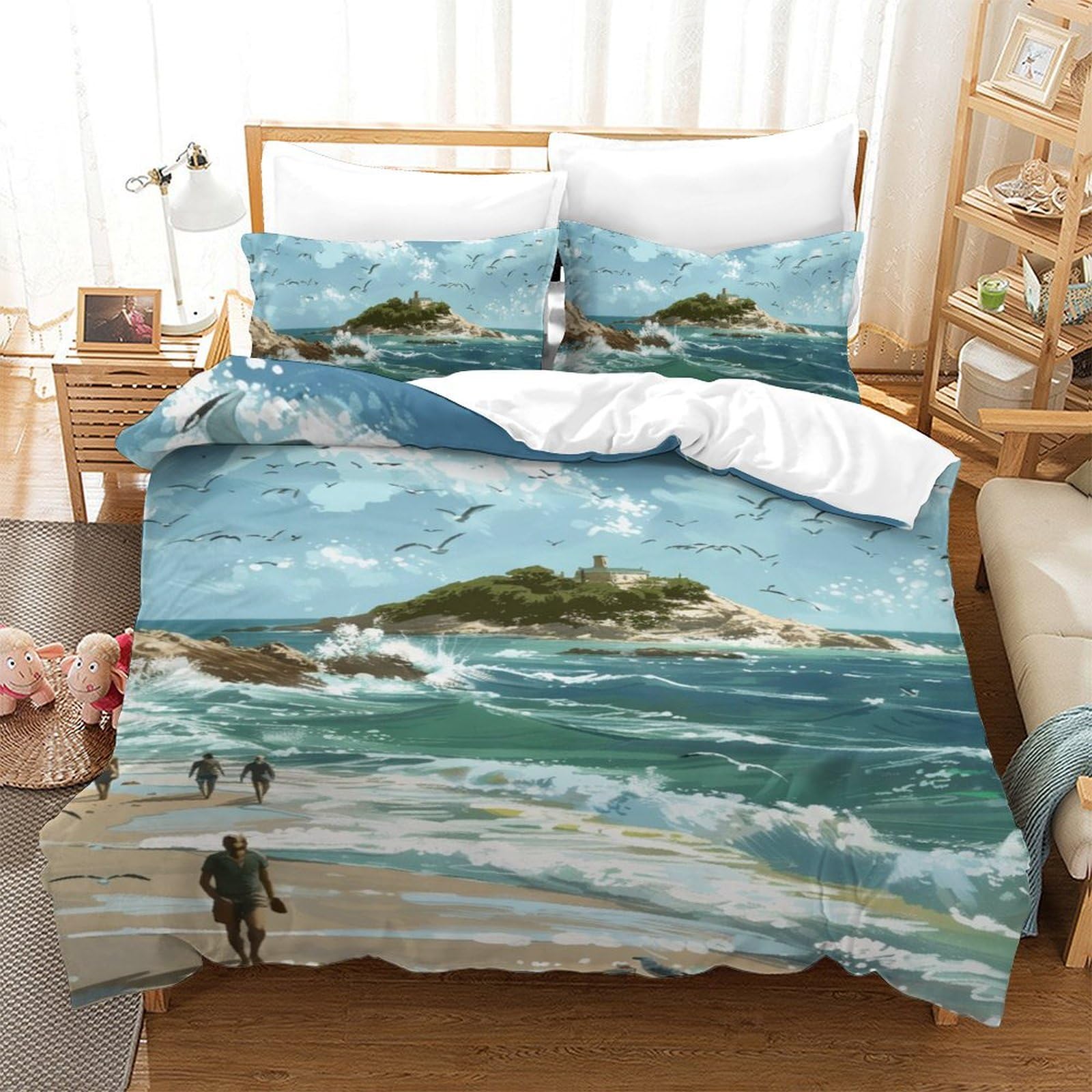 Housse de couette respirante 140x200 anti-transpiration pour literie douce