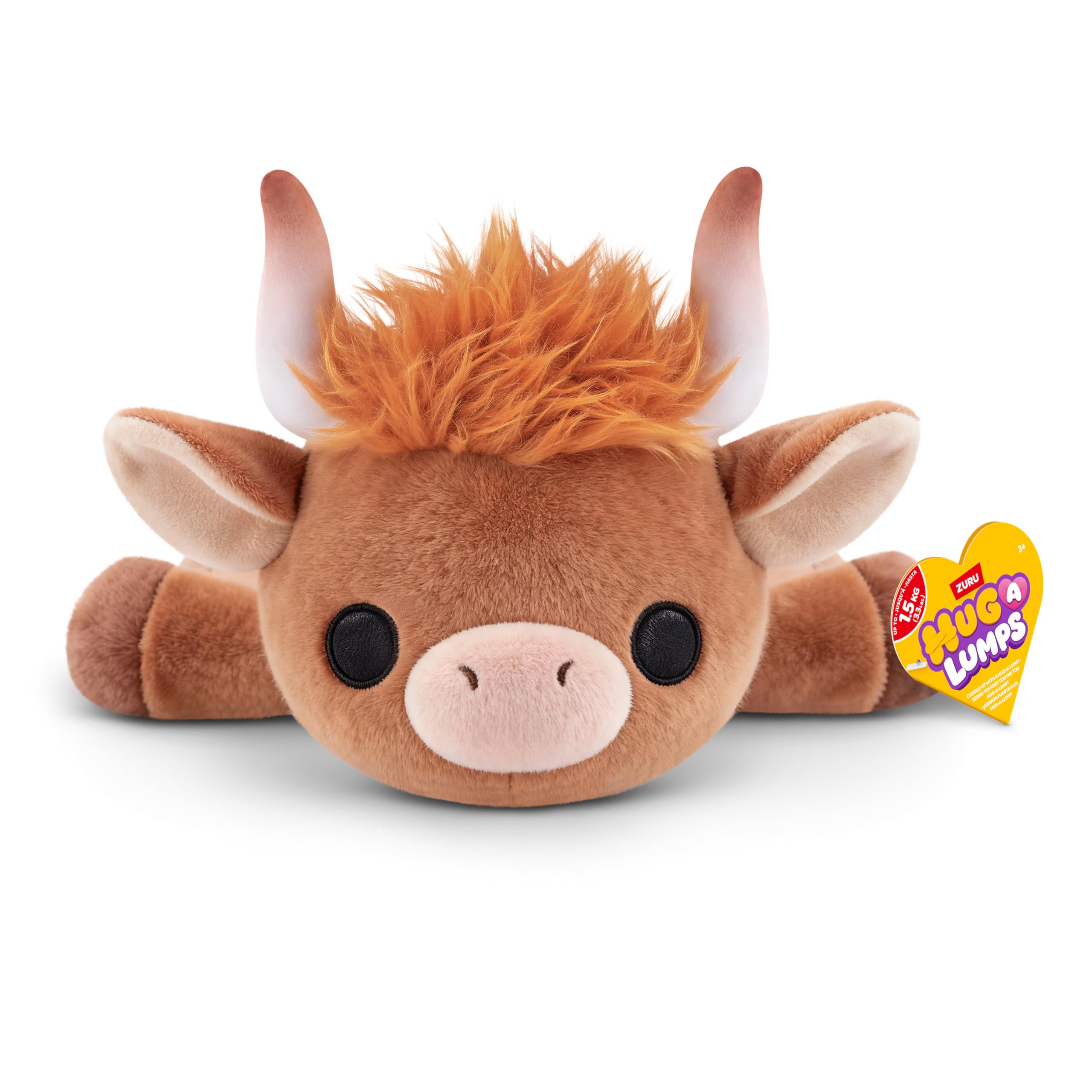 Hug-A-Lumps High Land Cow (Medium) Holly by ZURU, Cuddly Squishy Weighted Plush