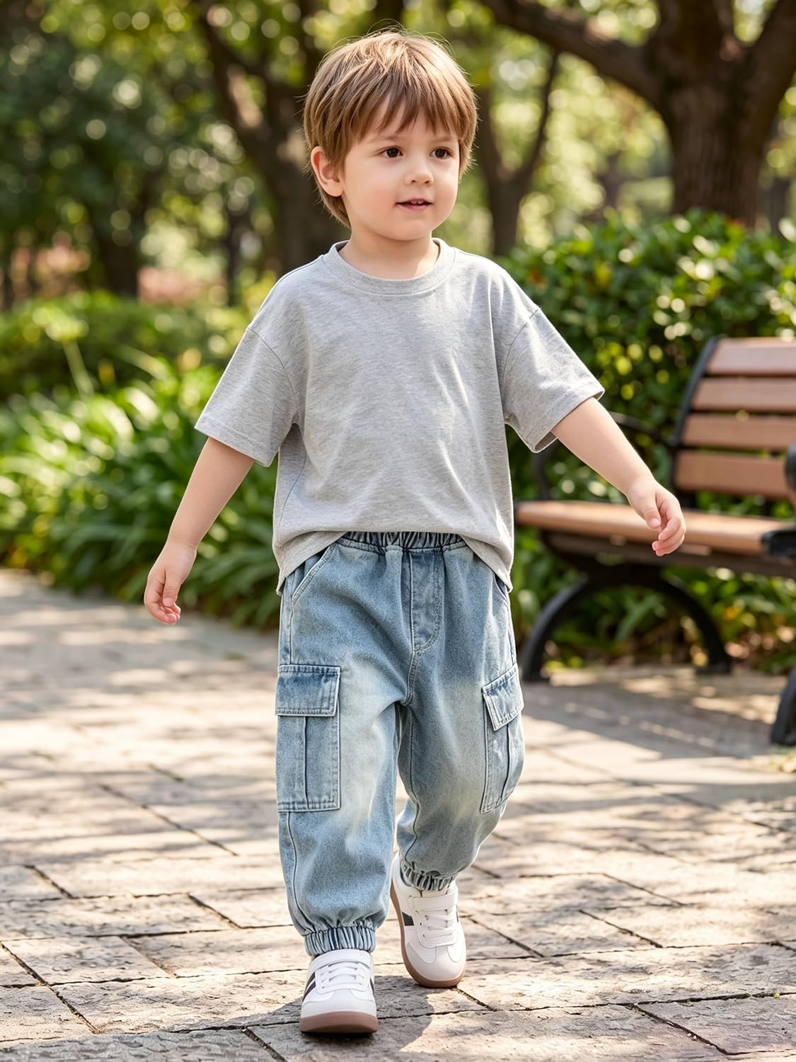 Volunboy Baby Boys Jeans Toddler Loose Pull On Denim Pants 2-8Y