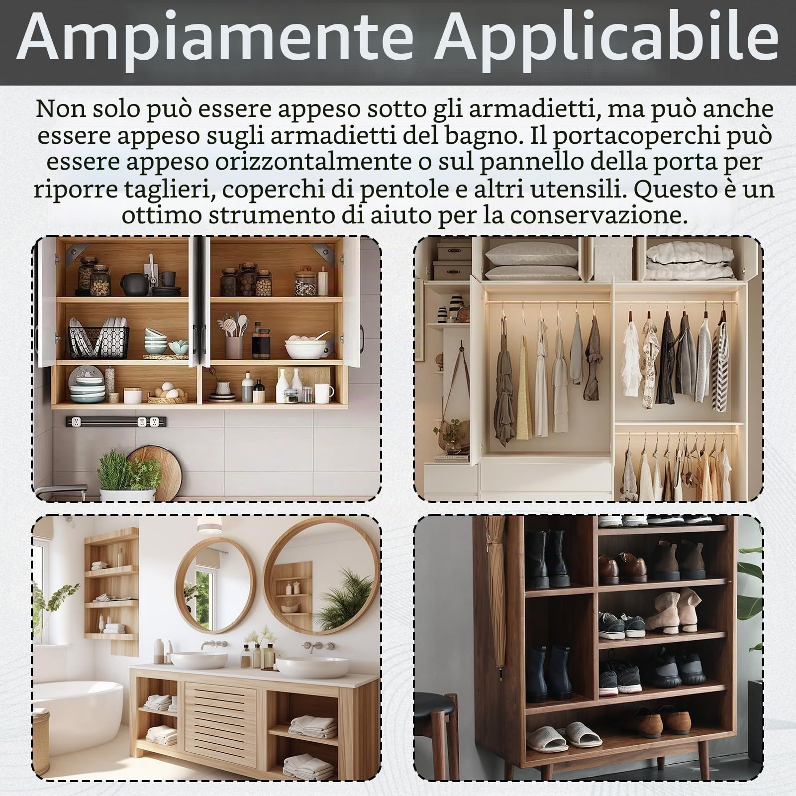 Mensola Sospesa Da Cucina, Mensola Regolabile Cestello Sottopensile In Metallo Portaspezie Estensibile In Larghezza 24-45cm Libreria Sospesa Per Sottopensile Da Cucina