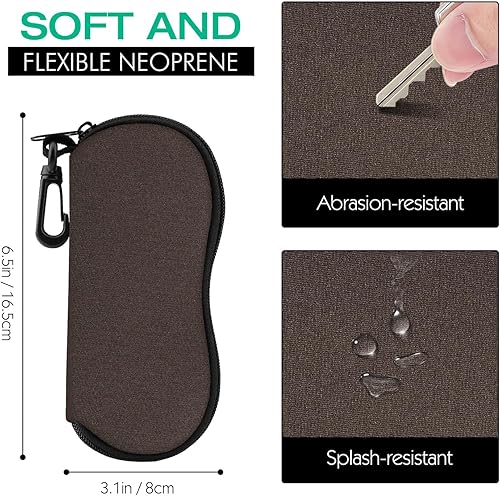 Miniatura 215 de MoKo - Estuche suave, ultra ligero, de neopreno, para lentes de sol, con cremallera y clip para cinturón