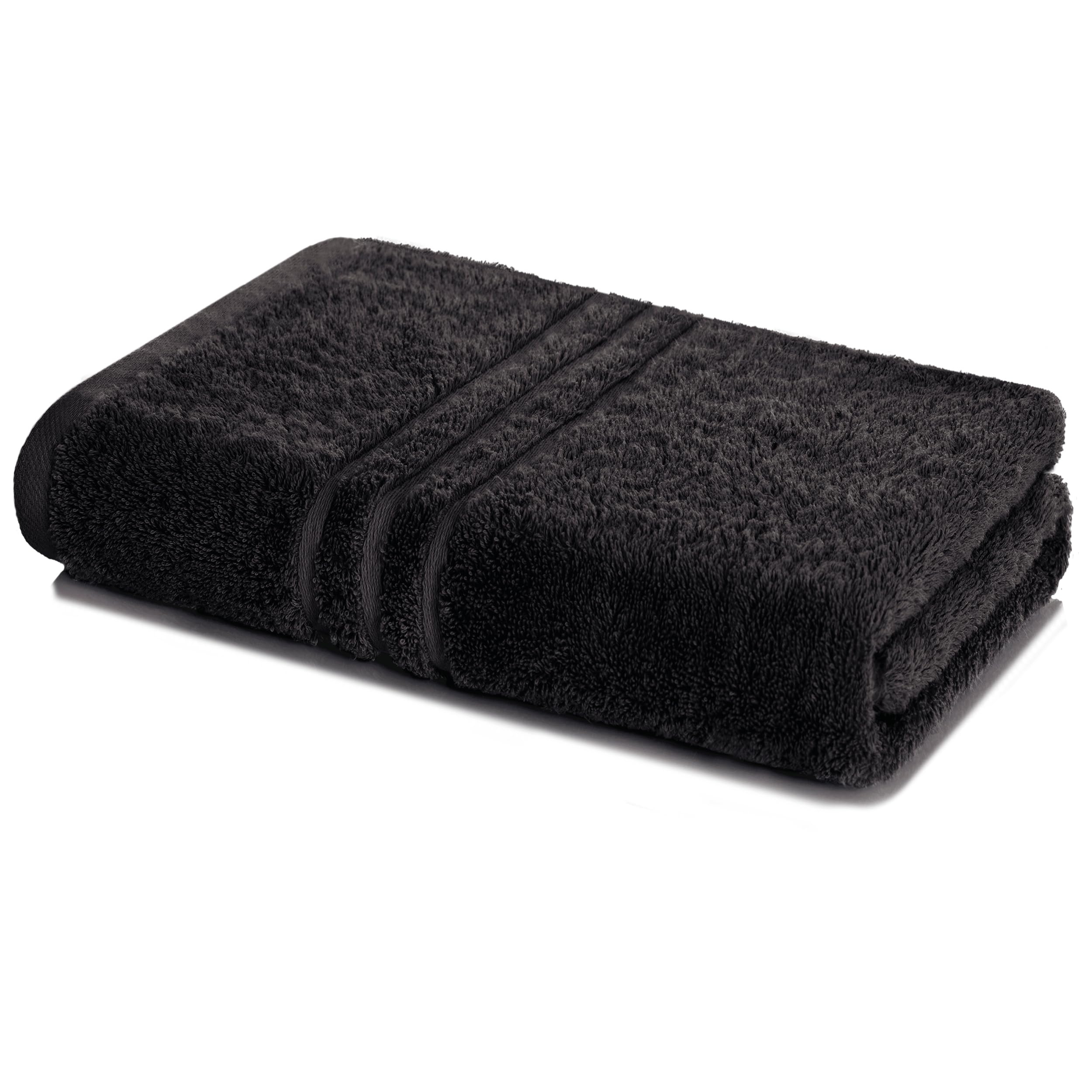 Serviette de Bain Grand Format 80x200 Noir Drap de Plage