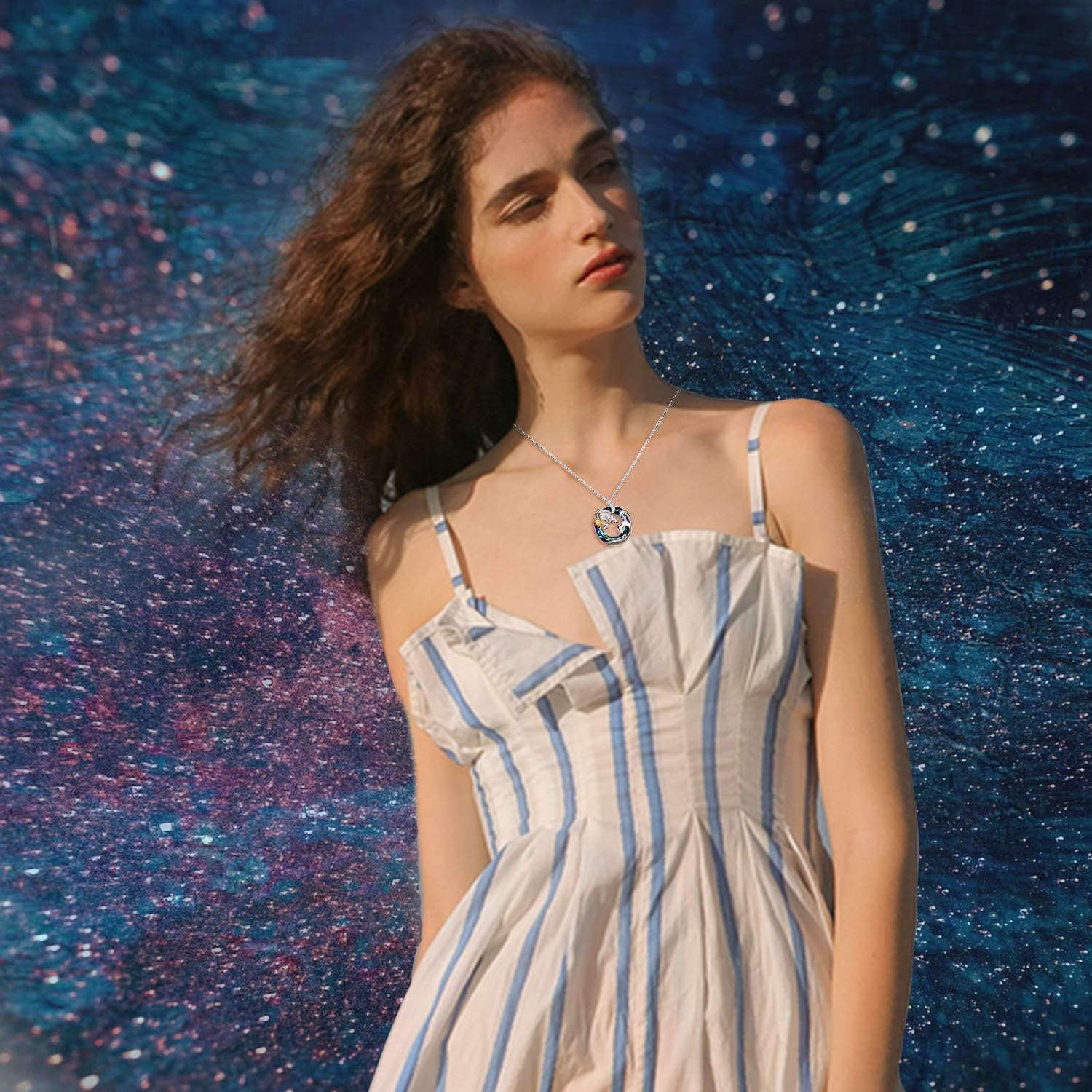 AOBOCO Axolotl/Dolphin Necklace for Women 925 Sterling Silver Animal Pendant Cute Animal Jewelry Gift for Mother Daughter - Image 6