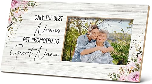 SRADMO Only The Best Nanas Get Promoted to Great Nanas Marco de fotos de 12 x 6 pulgadas, marco de fotos de madera de mesa de 12 x 6 pulgadas,