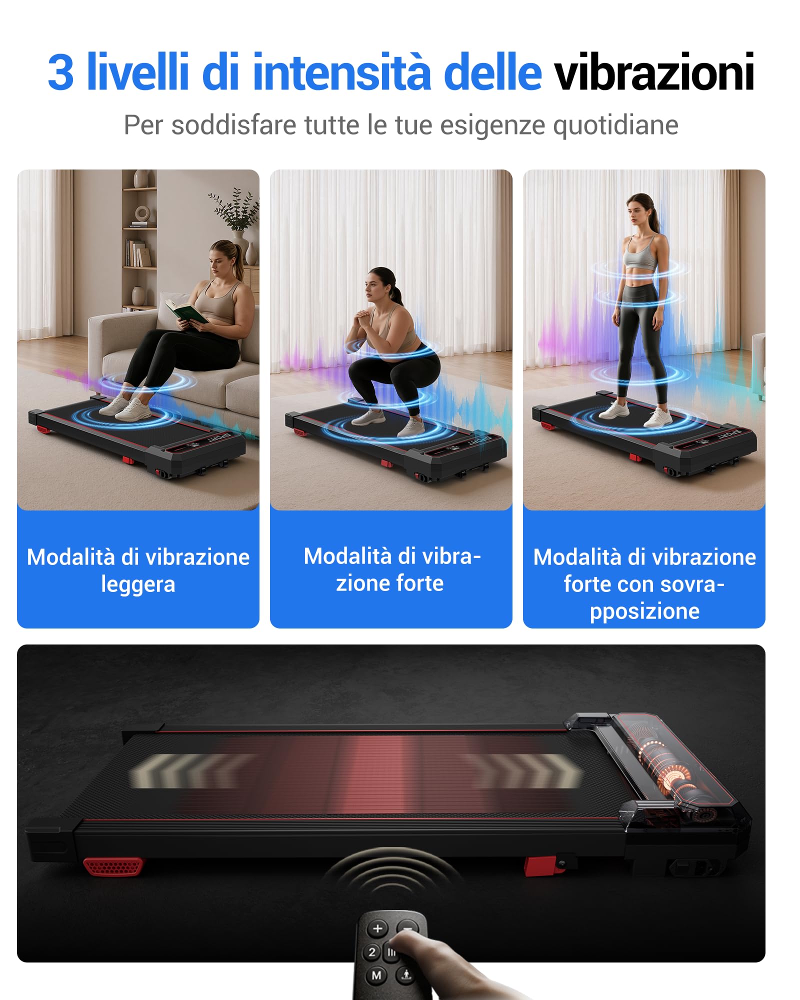 UMAY Tapis Roulant Salvaspazio Pieghevole 10KM/H, Maniglioni Regolabili | 16% Tapis Roulant Pieghevole Salvaspazio, 3.0HP Tapirulan Elettrico Offerte Pieghevole, Treadmill Walking Pad, Portata 136 KG
