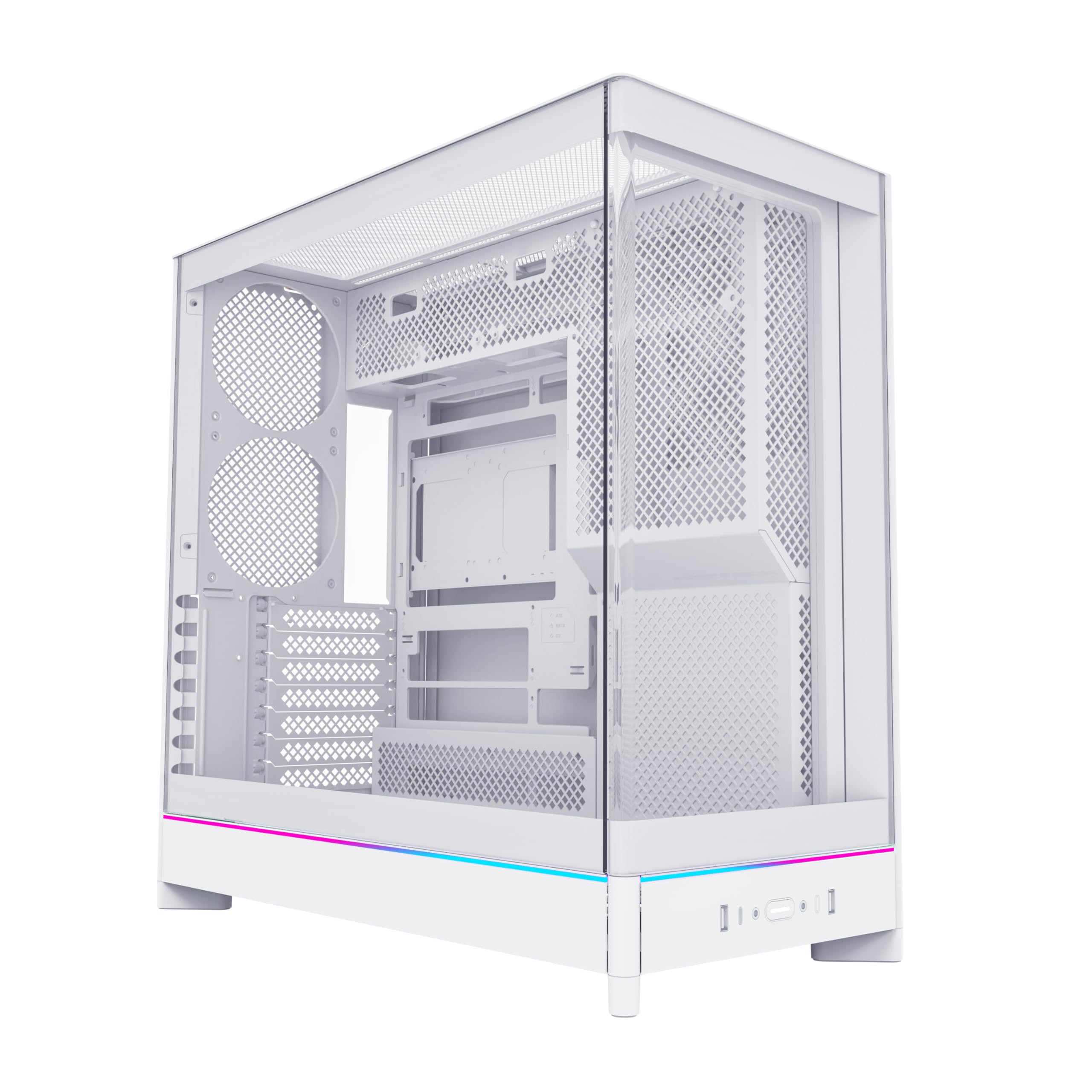 MONTECH HS02 Panoramic ATX PC Case, Reversible, Back-Connect, White