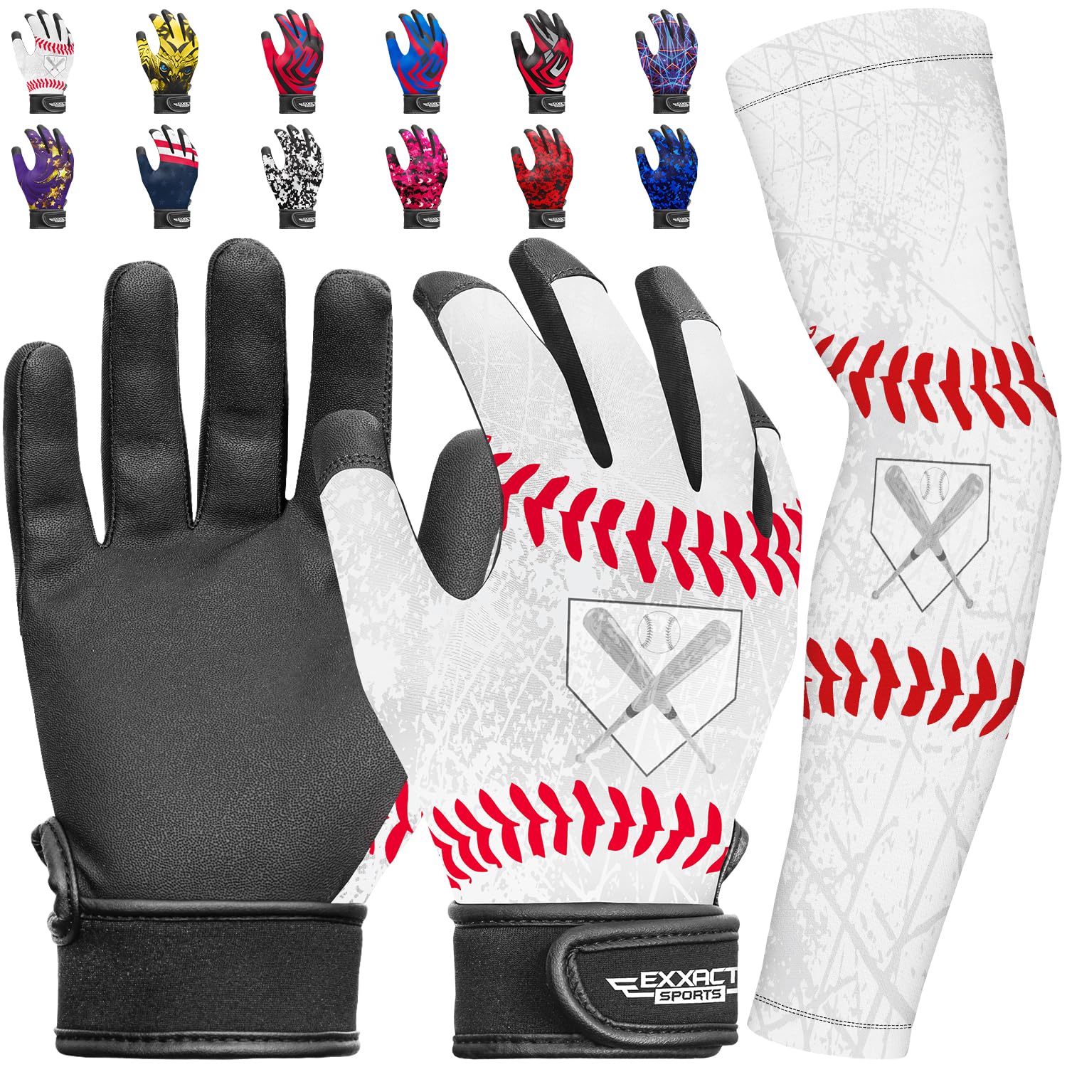 Exxact Sports Youth Batting Gloves with Arm Sleeve