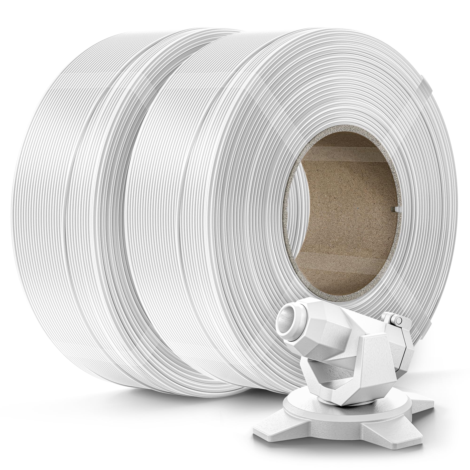 Creality PETG Filament Refill 1.75mm 3D Printer Filament, 2kg (4.4lb) Refilament for Bambu Lab Reusable Spool, Dimensional Accuracy ±0.03mm, White(2-