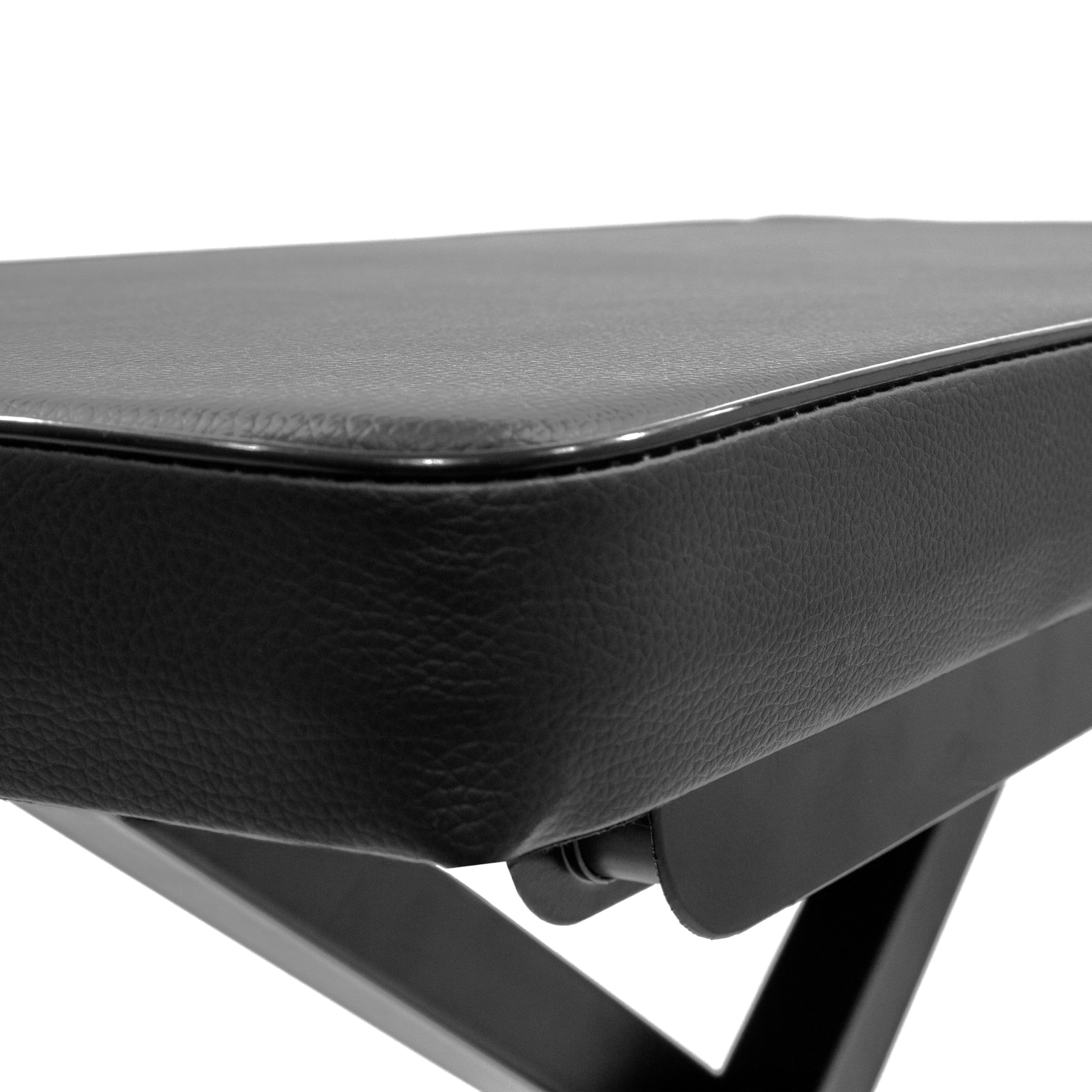 Banc de clavier en X Simili cuir noir BoomToneDJ ST-1 Hauteur réglable de 48 à 60cm Banquette pour piano pliable. Très confortable. Assise 510 x 250 mm.