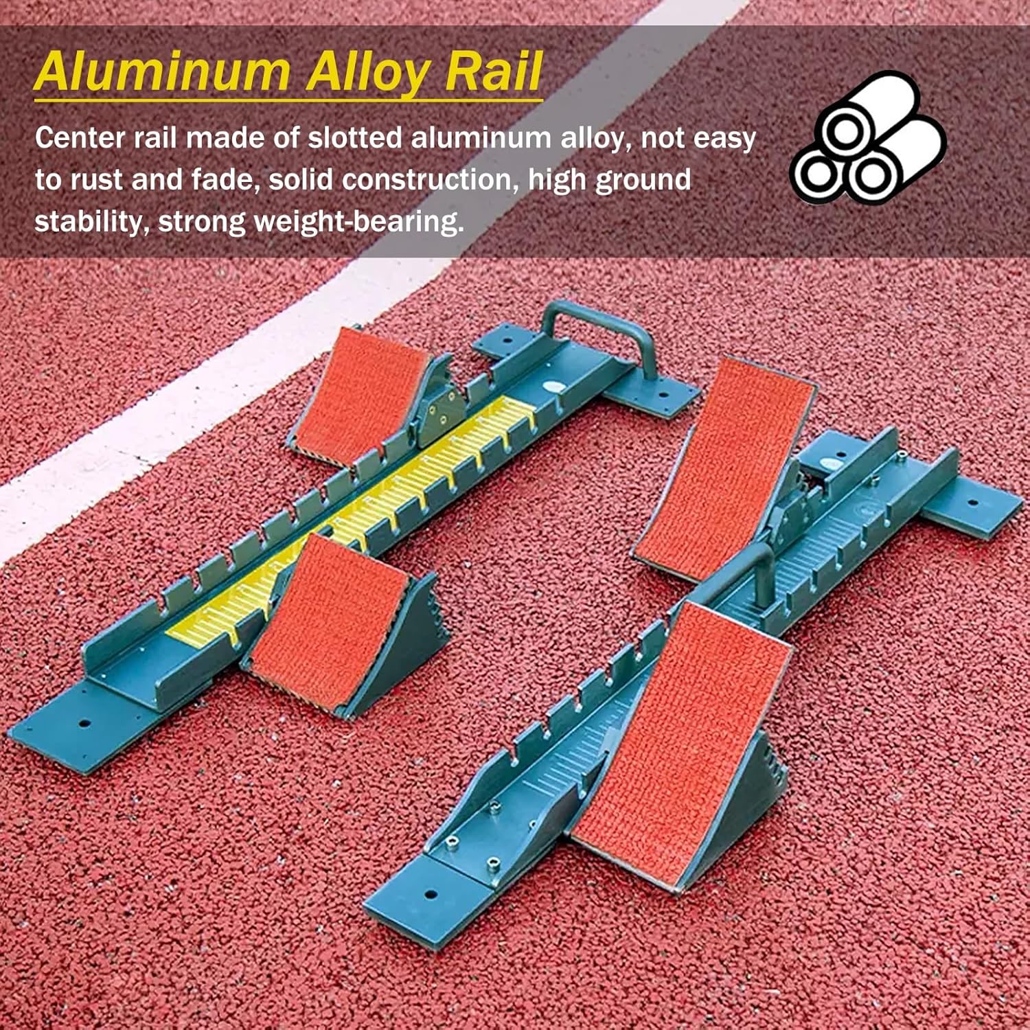 Track & Field Starters Starting Blocks Track and Field Used, Professional Aluminum Athletics Sprinting Pedals 4 Angles Adjustable, for Plastic Runway Cinder Track, with Portable Handle