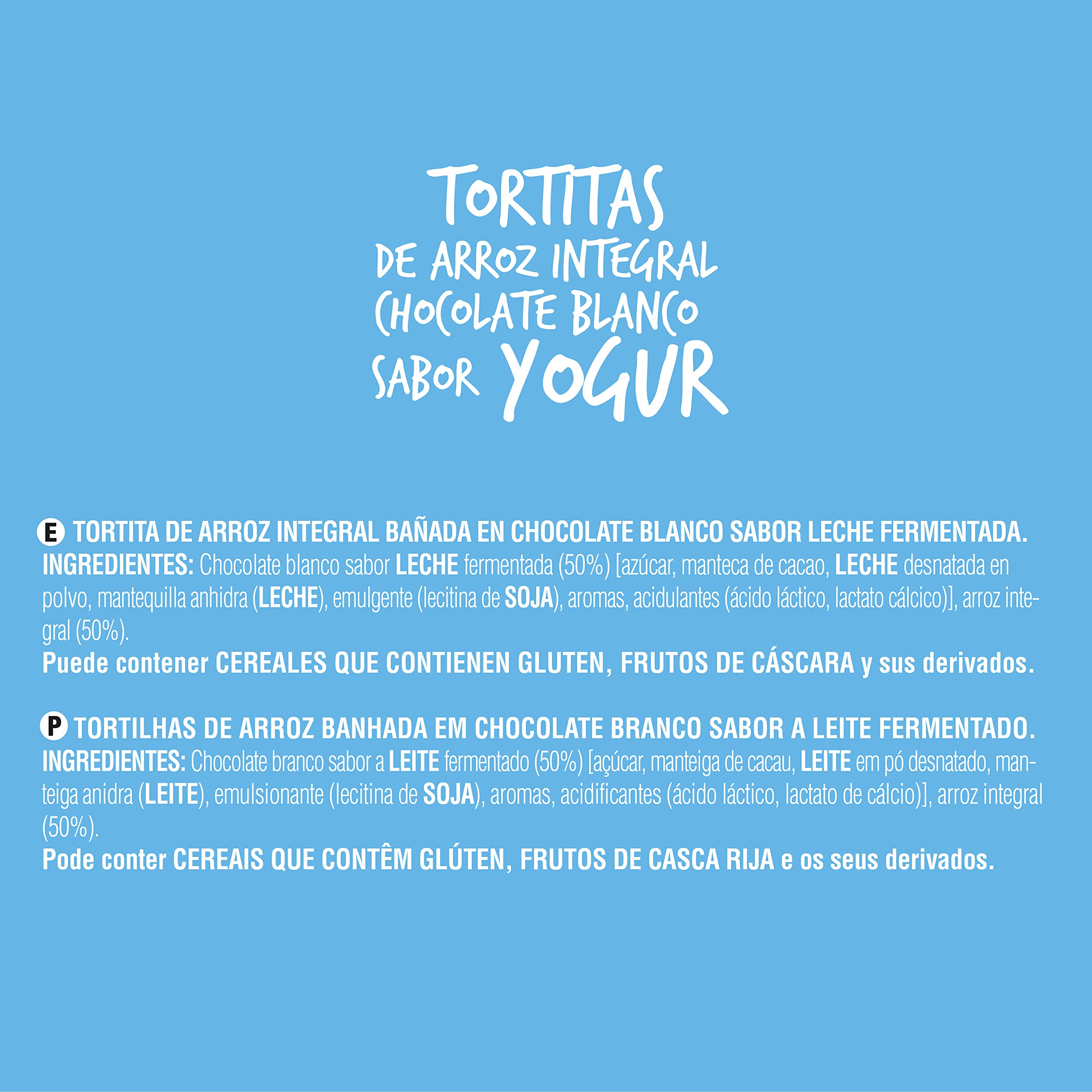 Tortita de arroz integral con chocolate sabor Yogur Bicentury 14 unidades