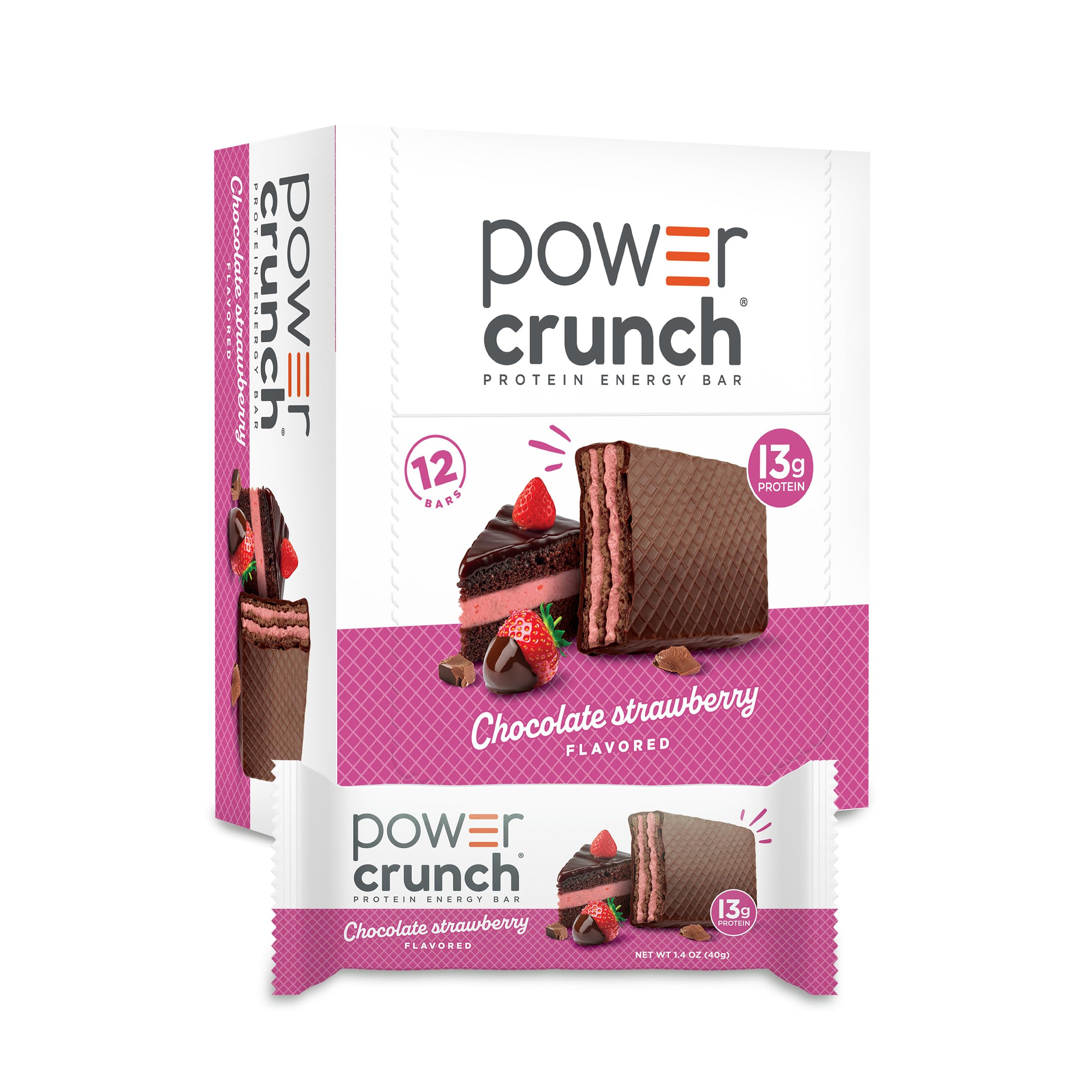 Power Crunch Protein Energy Wafer Bars, Chocolate Strawberry
