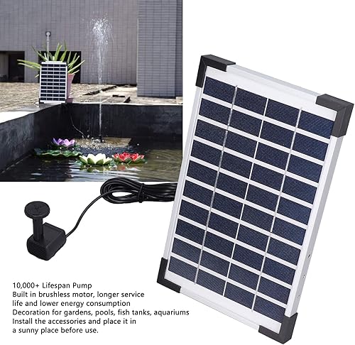 Miniatura 5 de Solar Water Well Well, 10V, 5W, Solar Fountain Set, Floating Solar Fountain Water Pump Set for Gardens, Swimming Pools, Aquariums, Aquariums