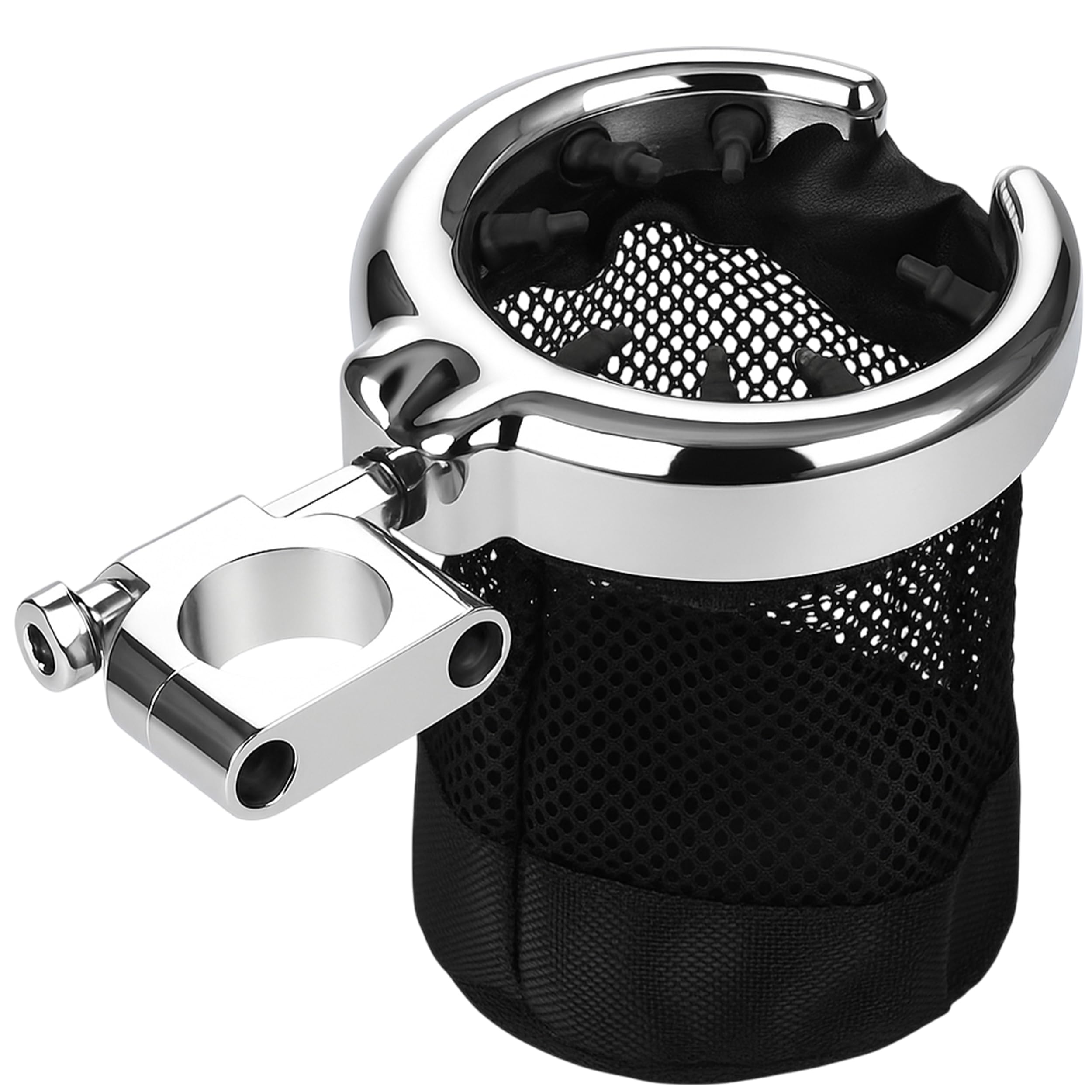 Photo 1 of Motorcycle Drink Holder 1.25'' Handlebar Universal Cup Holder Handlebars Mount Cupholder with 360° Swivel Ball-Mount Large Basket Metal Holders Fit for Harley Davidson Touring Softail Sportster Dyna