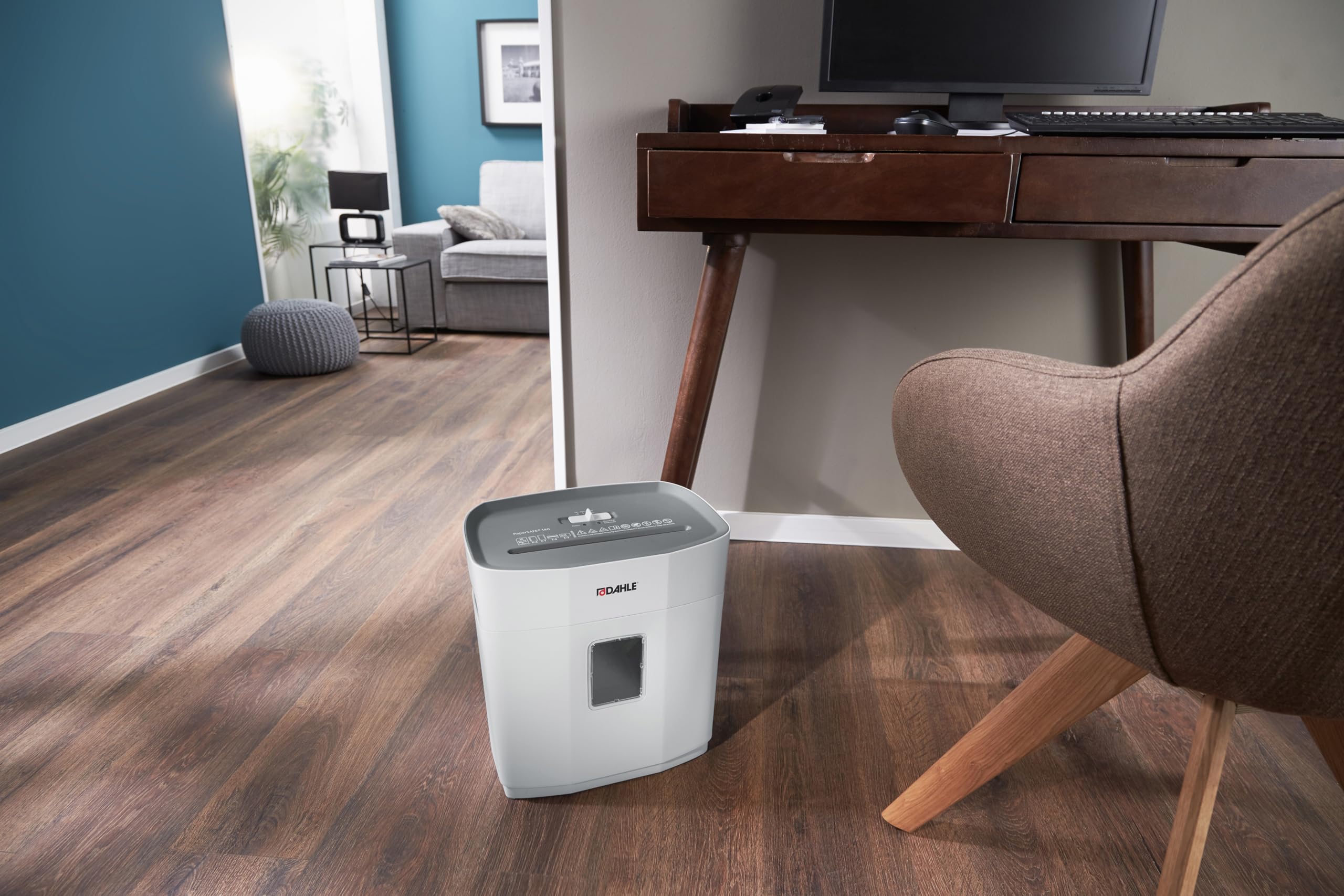 Dahle PaperSAFE PS 120 distruggidocumenti (8 fogli, livello di sicurezza P4, taglio a particelle, privo di olio e manutenzione, 12 litri), grigio