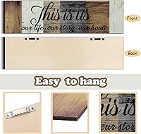 Vista 4 de Jetec Letrero de madera familiar de 3 piezas con texto en inglés "This Is Us", decoración rústica de madera para el hogar, decoración de pared Marrón