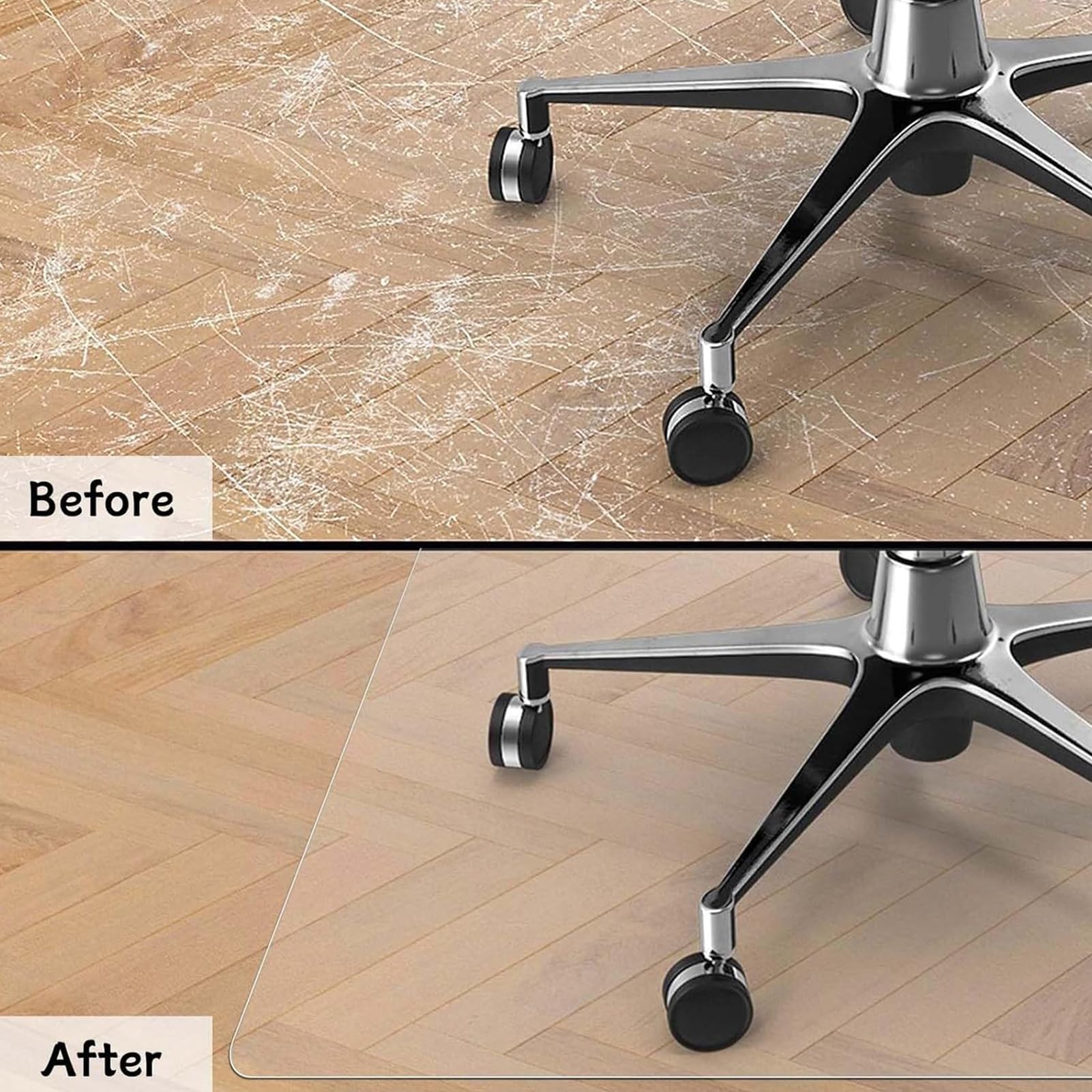Tapete Transparente para Silla para Suelos Duros,Tapete Antideslizante para Parquet Protector de PVC Transparente de Madera para Silla de Oficina en casa (100x100cm)