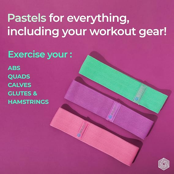Boldfit Fabric Resistance Bands - Loop Hip Bands for Women & Men Mini Loop Booty Bands for Hips, Legs, Stretching, Toning Workout, Glutes, Squat Exercise, Home & Gym Pink M