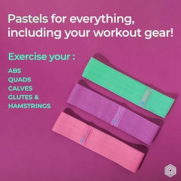Boldfit Fabric Resistance Bands - Loop Hip Bands for Women & Men Mini Loop Booty Bands for Hips, Legs, Stretching, Toning Workout, Glutes, Squat Exercise, Home & Gym Pink M