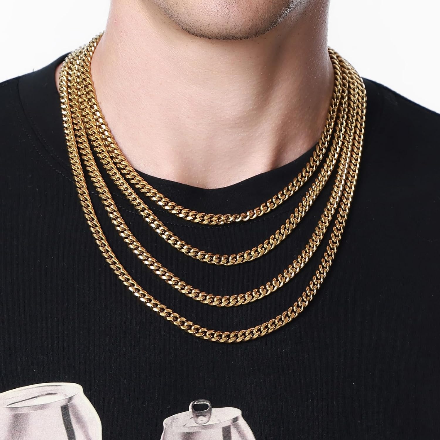 Mens Jewelry Stainless Cuban Link Chain,Gold/Silver Miami Cuban Chain Necklace, 4mm/6mm Width, No Tarnish & Durable Hip Hop, 18in/20in/22in/24in, Necklace with Gift Box - Image 5