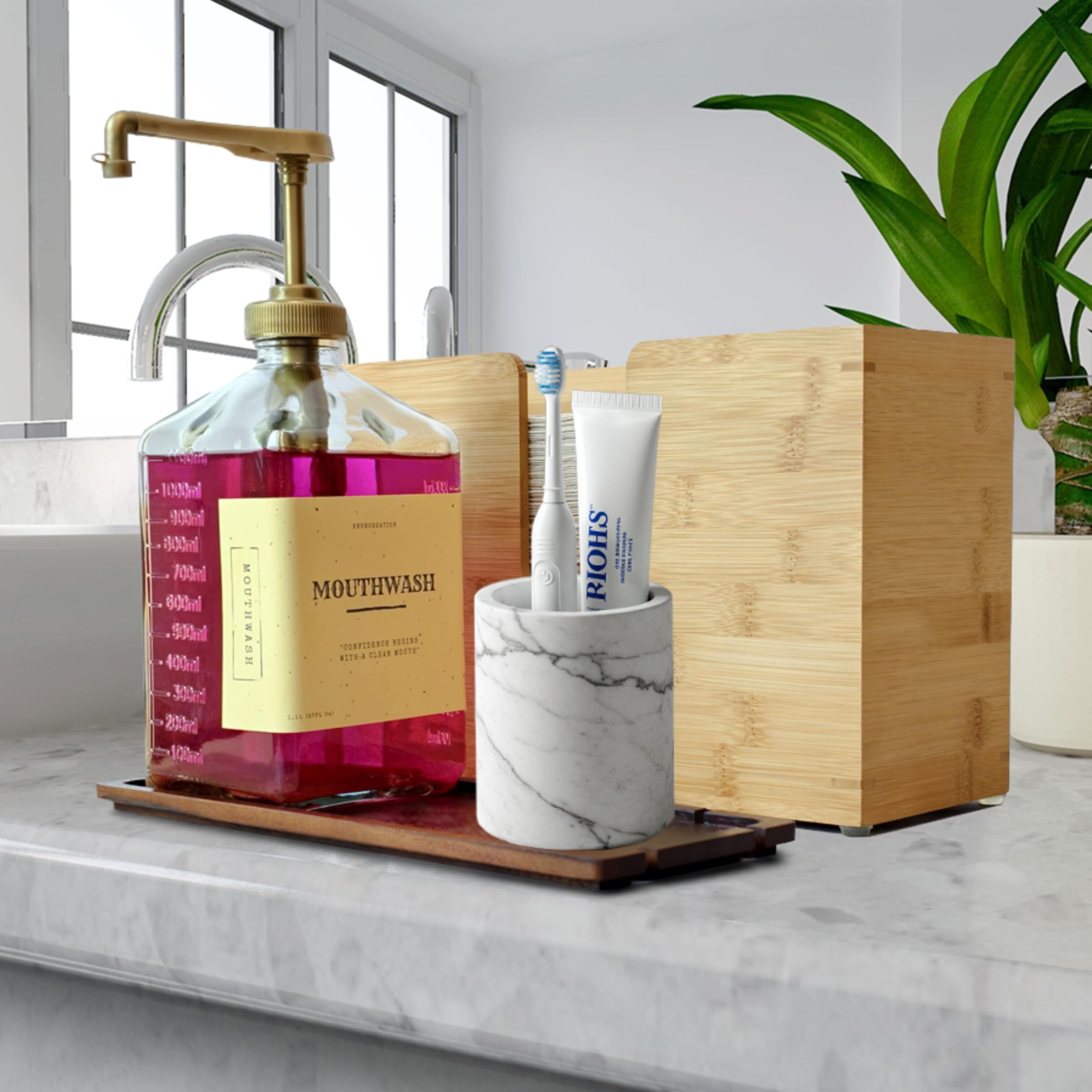 Multifold papel toalla dispensador – pared soporte y encimera dispensador – hecho de bambú