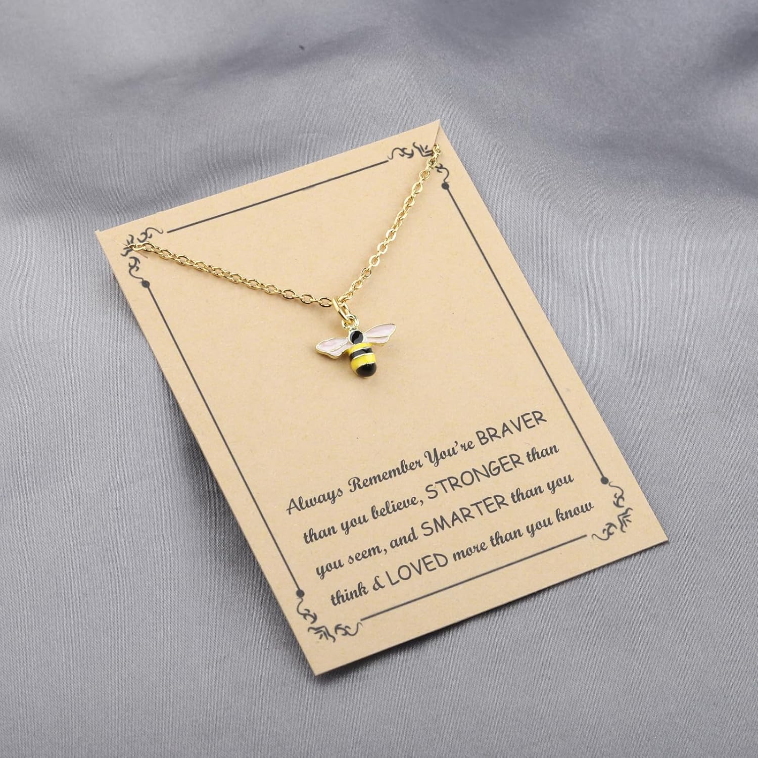 FUSTMW Bee Pendant Necklace Honey Bee Necklace Bee Gifts for Bee Lovers Cute Bee Necklace Necklace Bumble Bee Jewelry Gifts for Her - Image 7