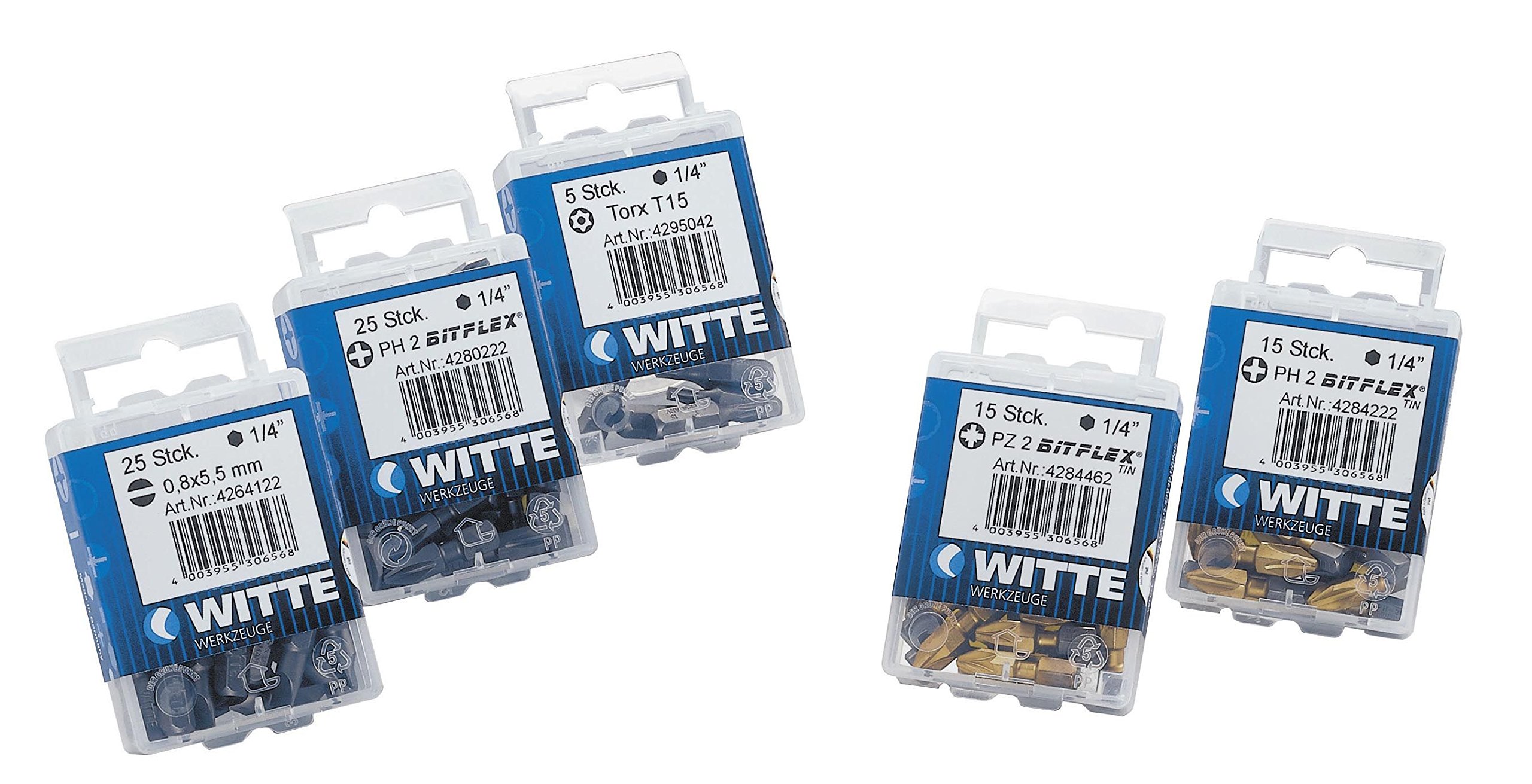 Puntas de destornillador plano Witte 426410 de 4 mm para reparar muebles y montar estanterías