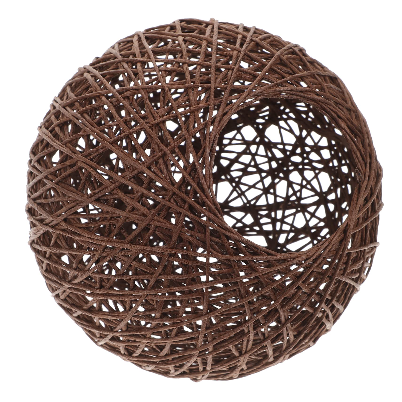 Gadpiparty Rattan Ball Pendant Light Shade Ceiling Lampshade 15cm Diameter Dark Coffee Home Ceiling Light Protector for Living Room