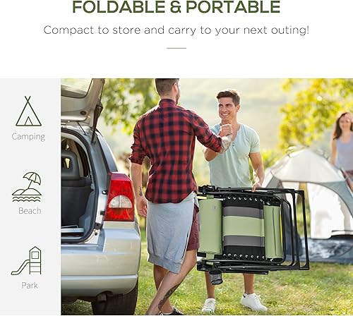 Miniatura 6 de Outsunny Silla reclinable XL de gravedad cero de gran tamaño, silla tumbona acolchada para patio, silla plegable con respaldo ajustable, portavasos