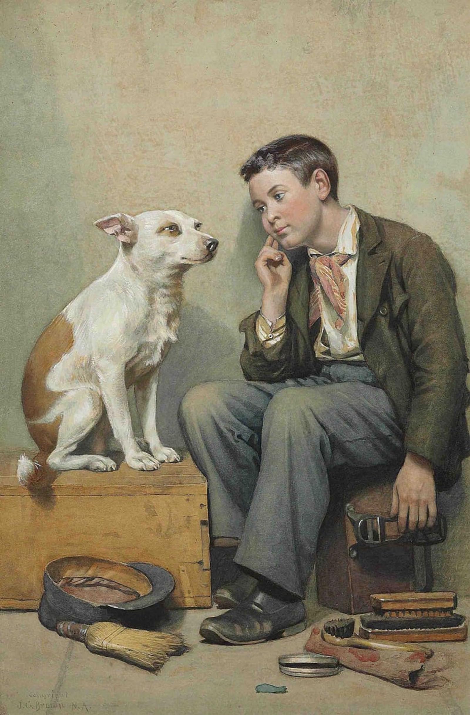 ARTXLXXBN Famous Painting Canvas Artwork Graffiti Print Dreamers by George Brown Portrait Canvas Image for Home Decor 60x90cm