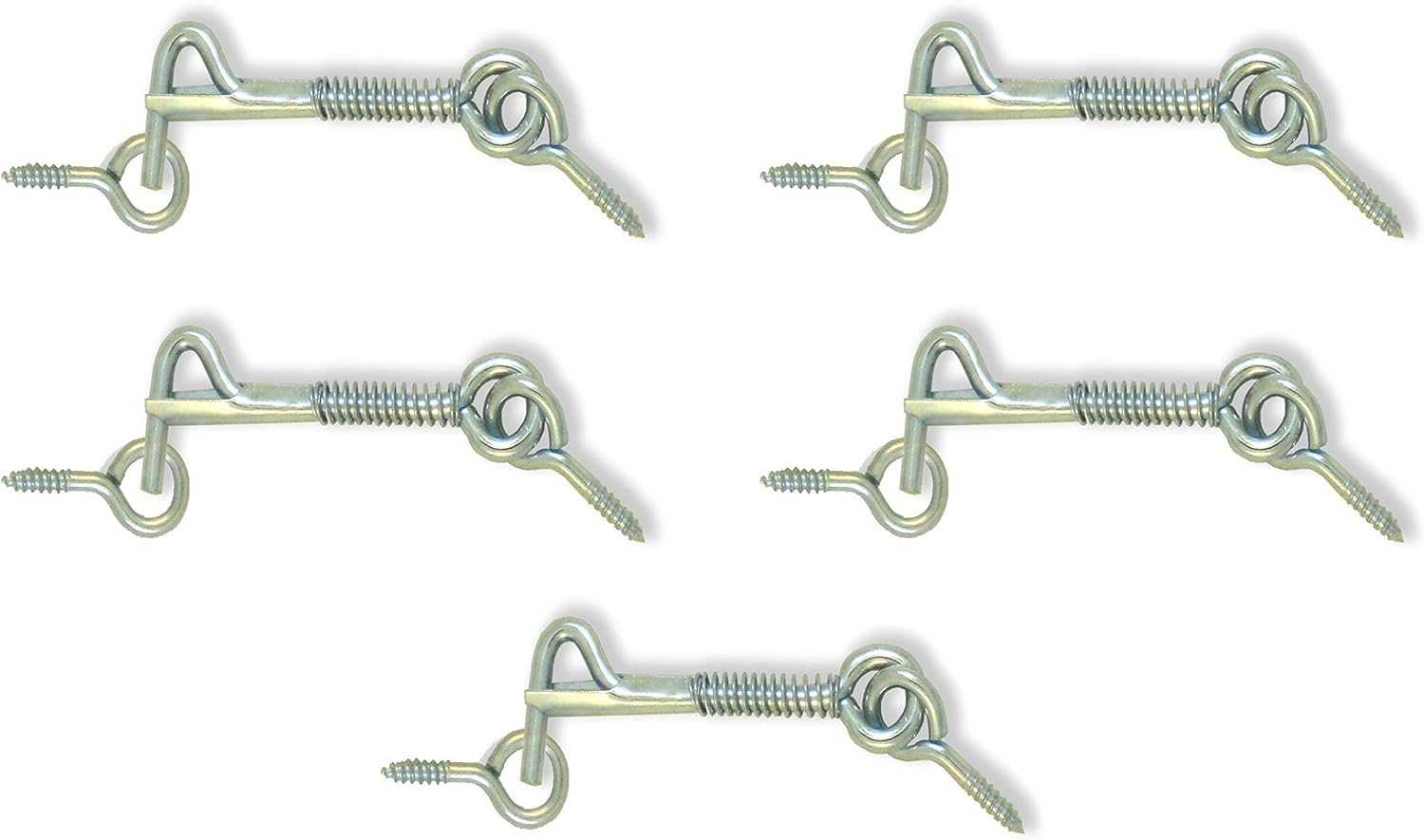 MI MADOL IMPORTS, LLC MADOL Safety Hook and Eye Latch, Zinc, 2 Inch 5 Pack [1860-5] Aldaba con Gancho con Cerrojo para Puerta Ventana