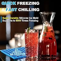 Vista 3 de Anaeat Molde cuadrado de silicona para dulces de 126 cavidades, paquete de 2 mini moldes de silicona antiadherente para caramelos caseros, gelatina