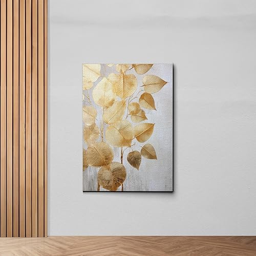 Miniatura 7 de Original Ginkgo biloba Print On Canvas, Modern Textured Gold Wall Art, Abstract Gold Leaves Print, Living room Wall Decor, Canvas, Wall