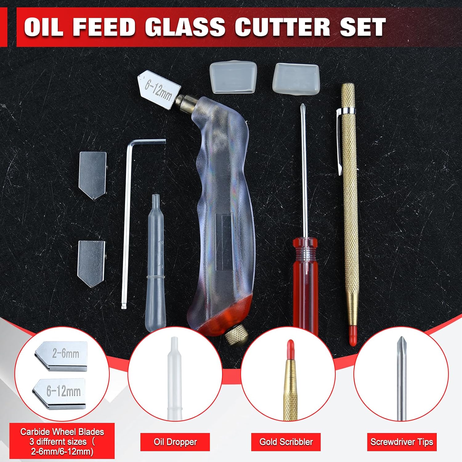 9 Pcs Heavy Duty Glass Running Breaking Pliers and Class Cutters Tools Kit with Replacement Cutting Wheel Engraving Pen Glass Cutter Kit for Stained Glass Tiles Mosaic Cutting