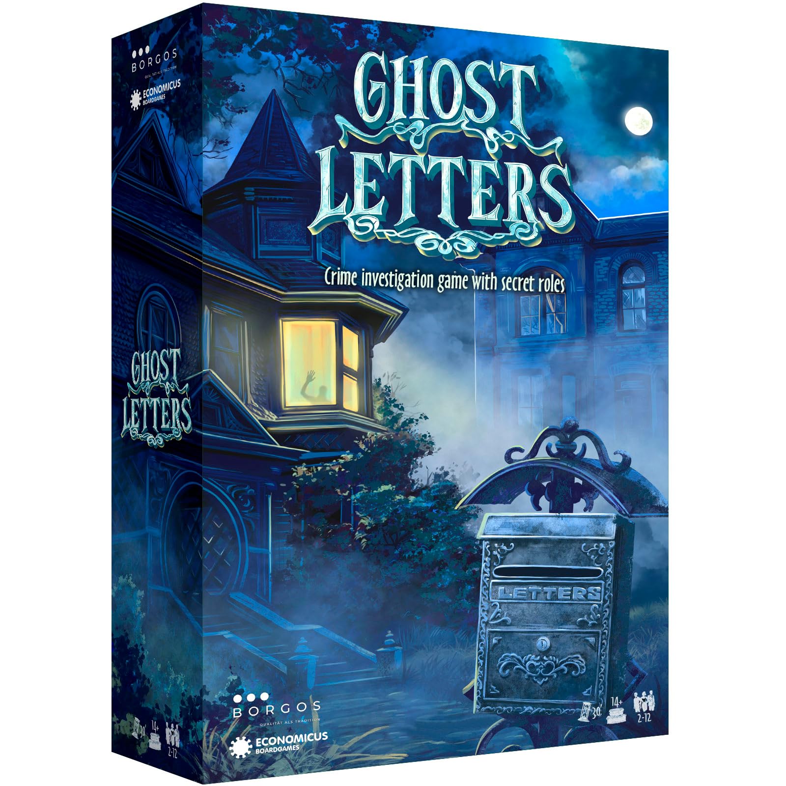 Ghost Letters – Murder Mystery Board Game for Adults – 2-12 Players, 30 Min Play Time – Intriguing Party Game (Ages 14+) – Solve a Ghostly Puzzle on Game Night – 2 Modes & Secret Roles