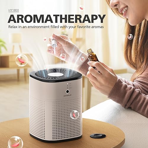 Miniatura 7 de Paquete de 2 purificadores de aire CHIVALZ para dormitorio con filtro HEPA verdadero para humo, polvo, polen, caspa de mascotas, purificadores de