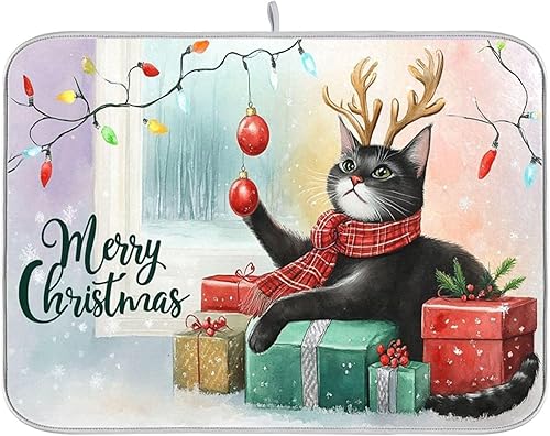 Miniatura 16 de Tapete de secado de platos con temática náutica para encimera de cocina, caballo marino, tortuga, pulpo, tapete de secado costero, súper absorbente