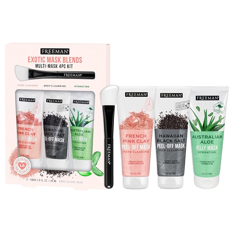Freeman Exotic Blends Conjunto com 3 Máscaras Faciais e Pincel de Silicone