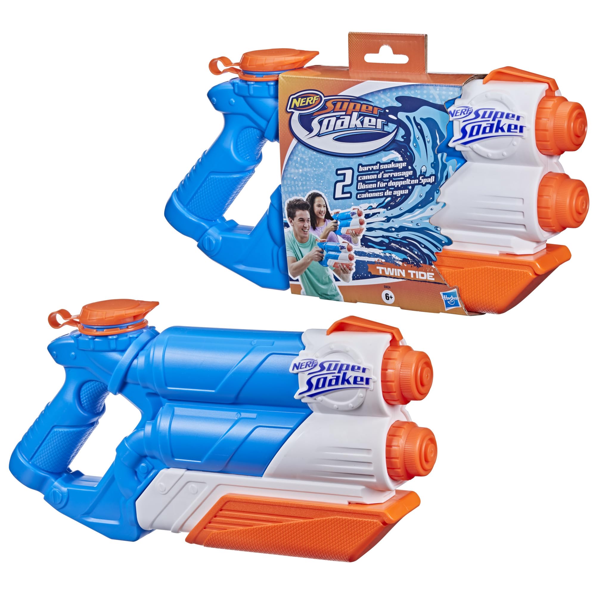 Nerf Super Soaker - Blaster à pompe Twin Tide - Blaster à Eau Puissant pour s'amuser, la pour la compétition et le Jeu de Rôle - Jeux d'Eau Enfant Idée Cadeaux pour Garçons et Filles dès 6 Ans