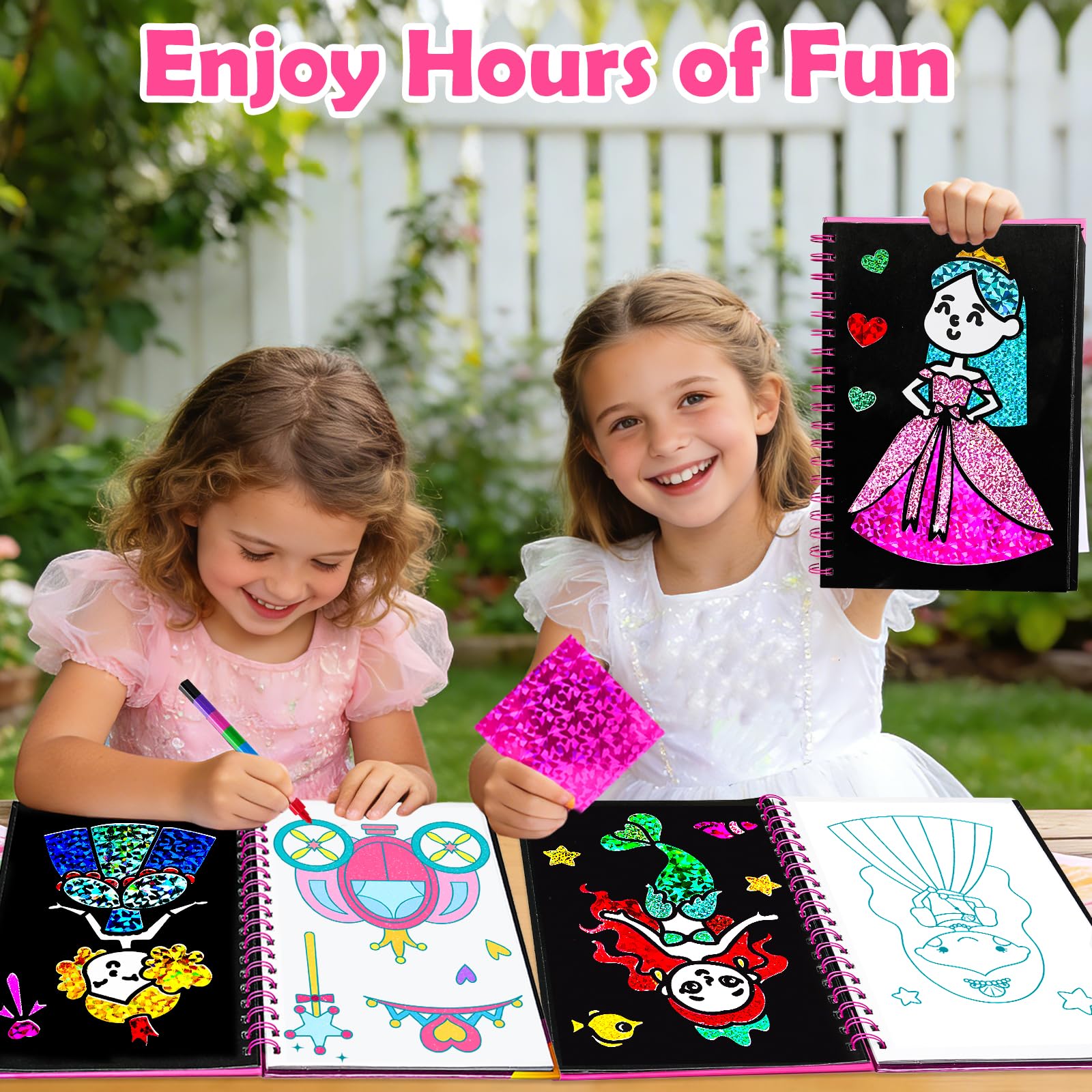 FUNNYB&G Manualidades infantiles con foil, Creativo Kit Manualidades niños, Juguete Niña Regalos Para de 3 4 5 6 7 8 9 12 Años Niño cumpleaños (Princesa) — view 6