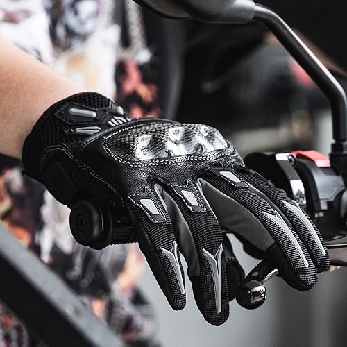 Miniatura 6 de ILM - Guantes unisex para motocicleta, motocross, ciclismo todoterreno, aptos para pantalla táctil, con nudillos rígidos para cuatrimoto, mountain
