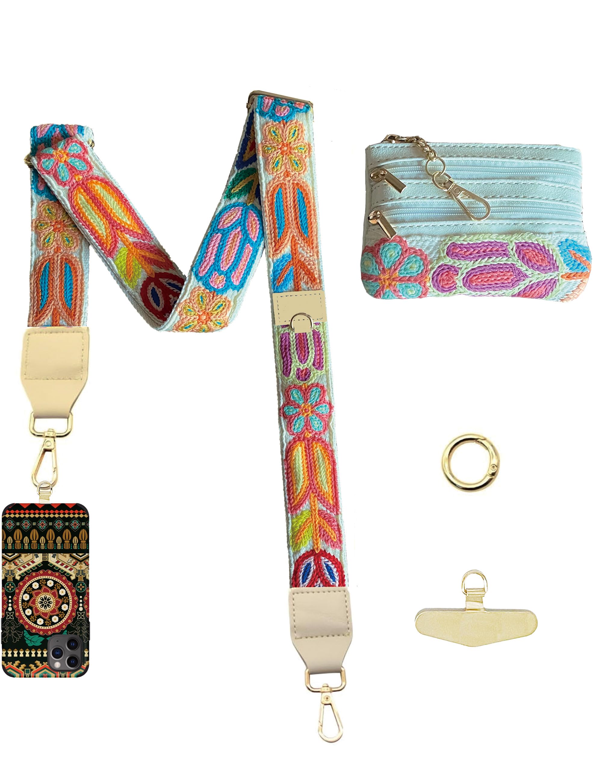 Tagbilang Phone Lanyard Crossbody Strap， Clip And Go Strap for Phone With Wallet