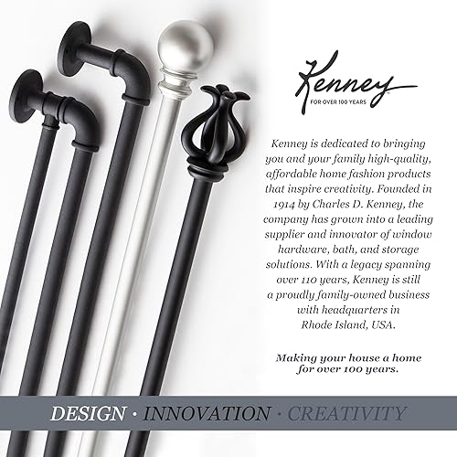 Miniatura 11 de Kenney - 71631 Rachel Barra de cortina decorativa estándar para ventana, 28 a 48 pulgadas, peltre italiano