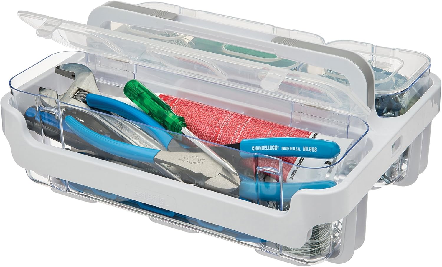 Deflecto Desk Supplies Organizer Caddy, Three Clear Compartments : Everything Else