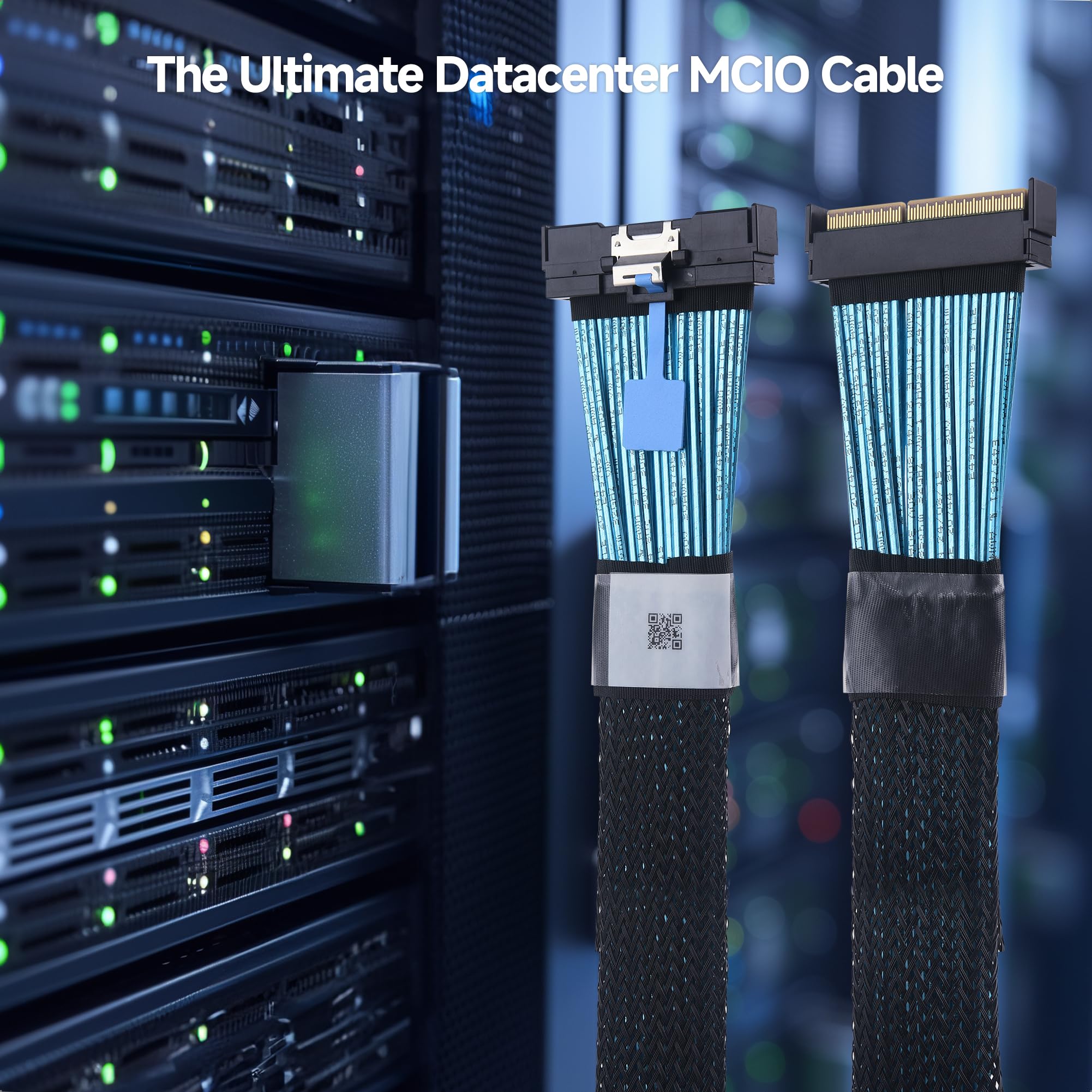 Cable Matters Cavo MCIO x24 a 148 pin (cavo MCIO), 0,85 m, supporta PCIe Gen5, SFF-TA-1016 Mini Cooledge IO Cable
