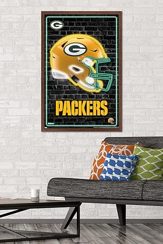 Miniatura 2 de Trends International NFL Green Bay Packers - Póster de pared con casco neón 23