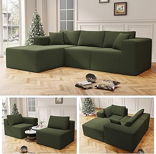 108" Cloud Sectional Couch with L-Shape Chaise,4 Seat Modern Modular Sofa with Deep Seat, Upholstered Couches for Living R...