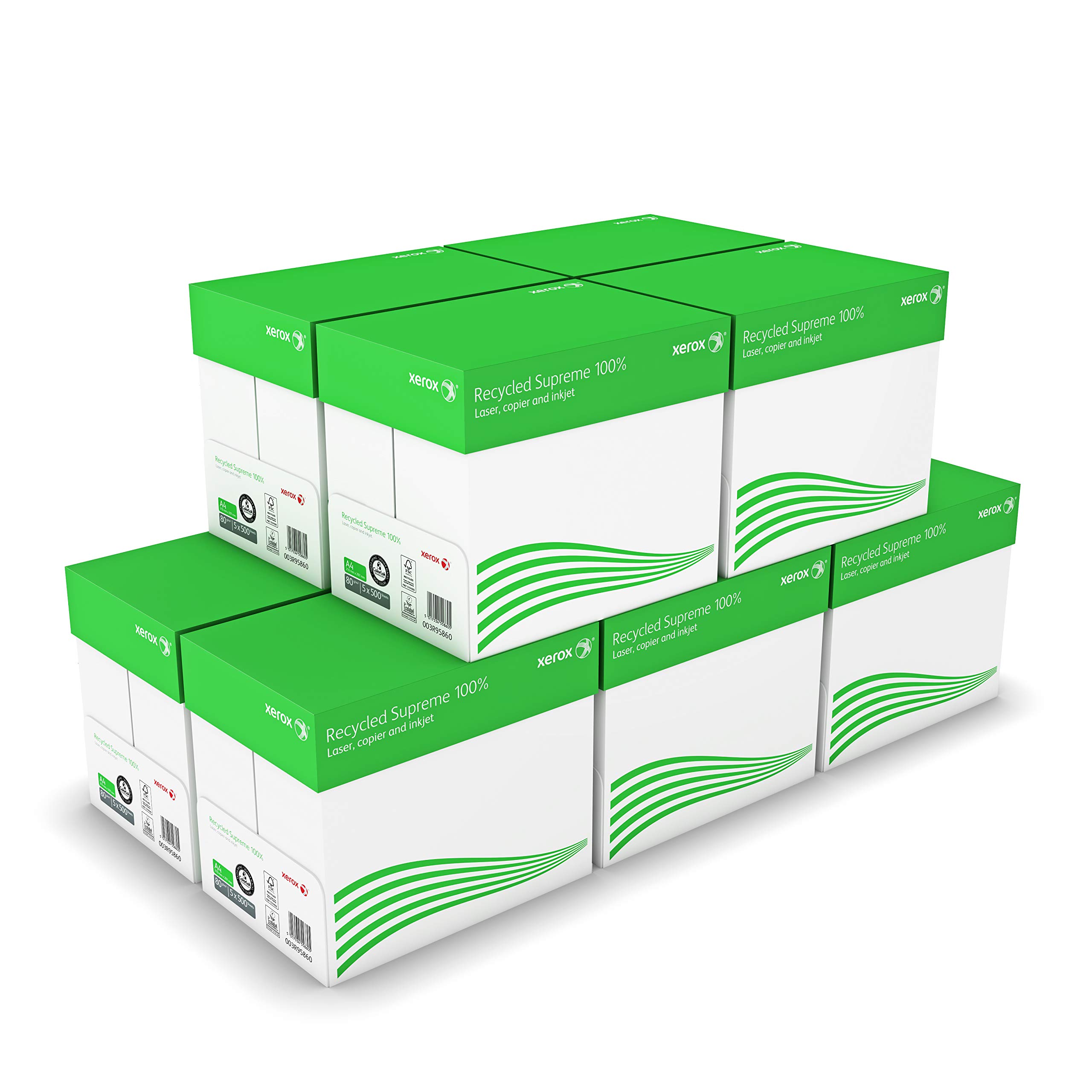 Xerox Recycled Supreme Papier 003R95860 - DIN A4 80 g/m² - Kopierpapier für Laserdrucker und Kopierer - aus 100% Altpapier - 10 Kartons à 50 Packungen - 25000 Blatt - weiß